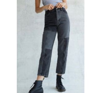 PacSun Eco Two-Tone Black High Waisted Straight Leg Jeans